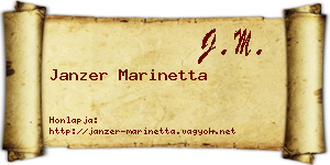 Janzer Marinetta névjegykártya